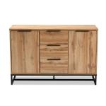 Oak Wood and Metal Sideboard Buffet