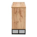 Oak Wood and Metal Sideboard Buffet