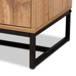 Oak Wood and Metal Sideboard Buffet