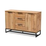 Oak Wood and Metal Sideboard Buffet