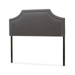 Dark Gray Scalloped Corner Queen Headboard