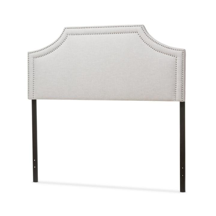 Gray Scalloped Corner Queen Headboard