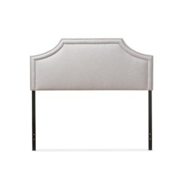Gray Scalloped Corner Queen Headboard