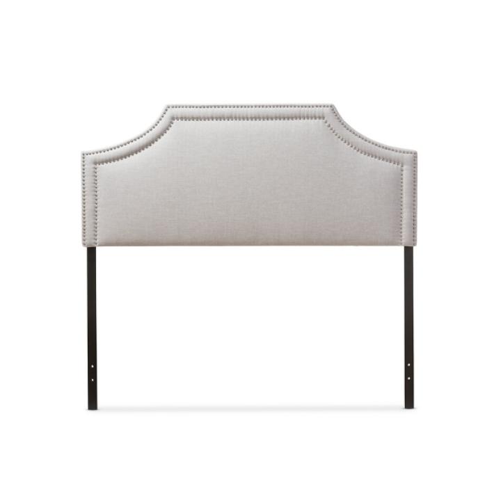 Gray Scalloped Corner Queen Headboard