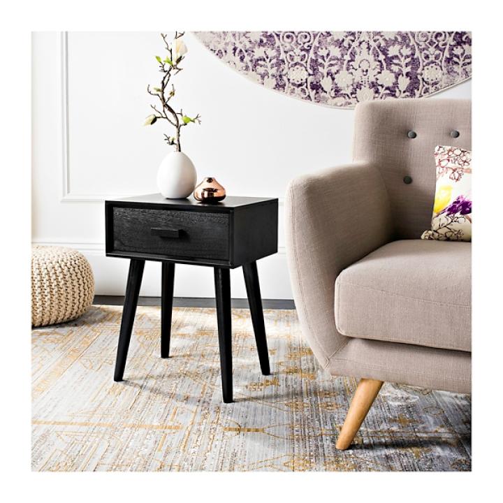 Zanda Black Pinewood Accent Table