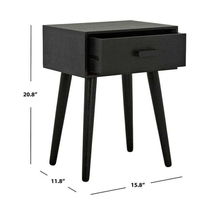 Zanda Black Pinewood Accent Table