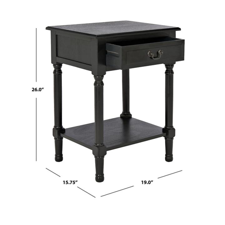 Emory Black Single Drawer Accent Table