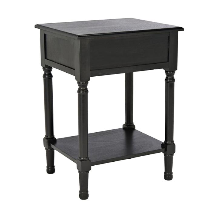 Emory Black Single Drawer Accent Table