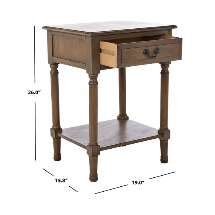 Emory Natural Single Drawer Accent Table