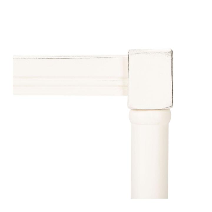 White Carved Pinewood Farmhouse Accent Table