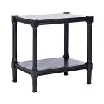 Black Carved Pinewood Farmhouse Accent Table