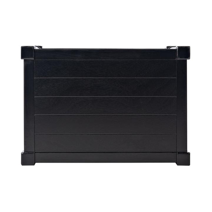 Black Carved Pinewood Farmhouse Accent Table