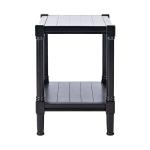 Black Carved Pinewood Farmhouse Accent Table