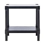 Black Carved Pinewood Farmhouse Accent Table