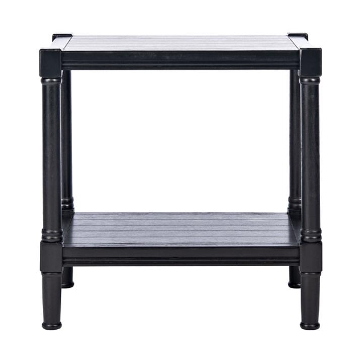 Black Carved Pinewood Farmhouse Accent Table