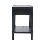 Black Geometrical Industrial Pull Accent Table