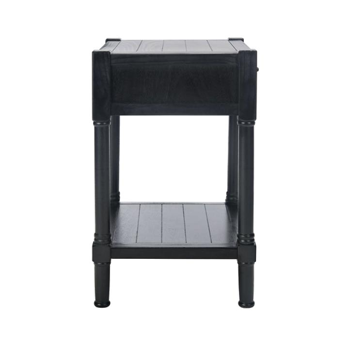 Black Geometrical Industrial Pull Accent Table