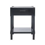 Black Geometrical Industrial Pull Accent Table