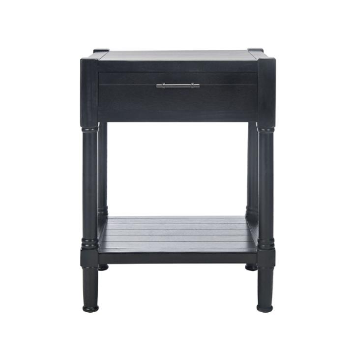 Black Geometrical Industrial Pull Accent Table
