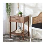 Natural Geometric Industrial Pull Accent Table