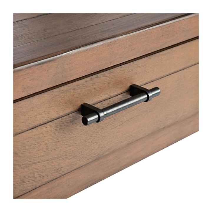 Natural Geometric Industrial Pull Accent Table