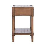 Natural Geometric Industrial Pull Accent Table