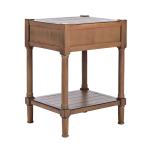 Natural Geometric Industrial Pull Accent Table