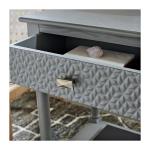 Evelina Gray Textured Single Drawer Accent Table
