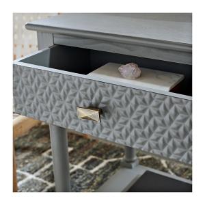 Evelina Gray Textured Single Drawer Accent Table