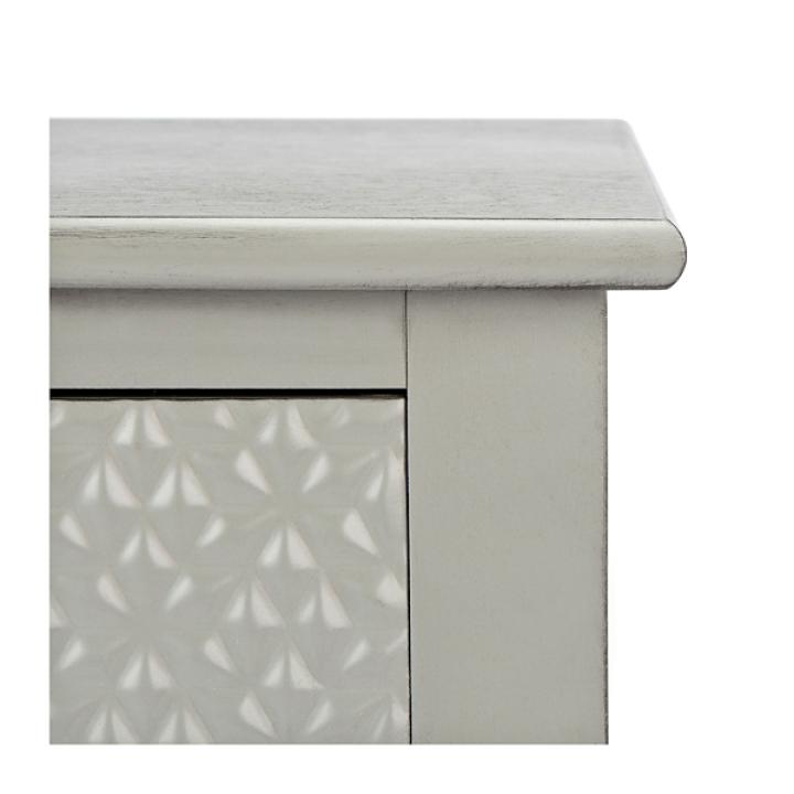Evelina Gray Textured Single Drawer Accent Table