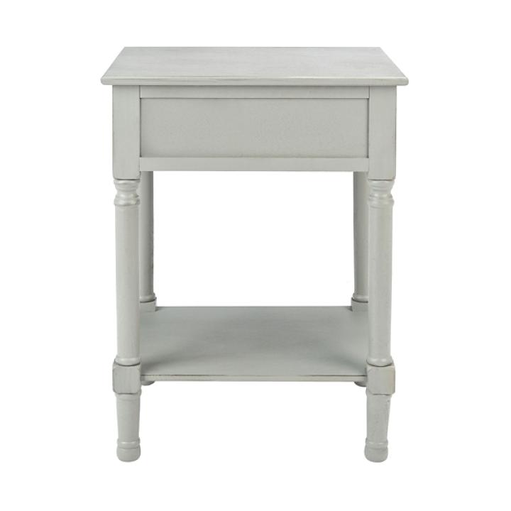 Evelina Gray Textured Single Drawer Accent Table