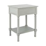 Evelina Gray Textured Single Drawer Accent Table