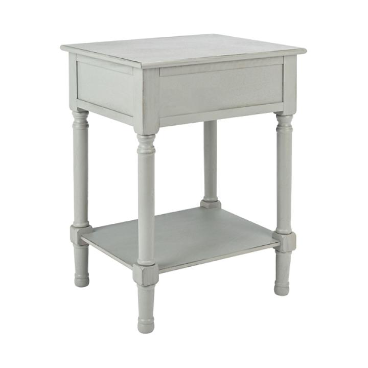 Evelina Gray Textured Single Drawer Accent Table