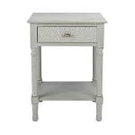 Evelina Gray Textured Single Drawer Accent Table