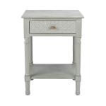 Evelina Gray Textured Single Drawer Accent Table