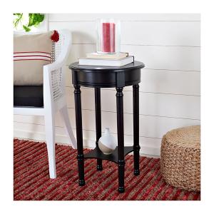 Black Tegan Round Accent Table