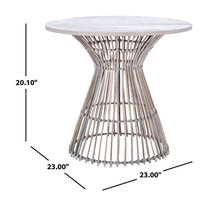 Graywash Mango Wood Top Accent Table