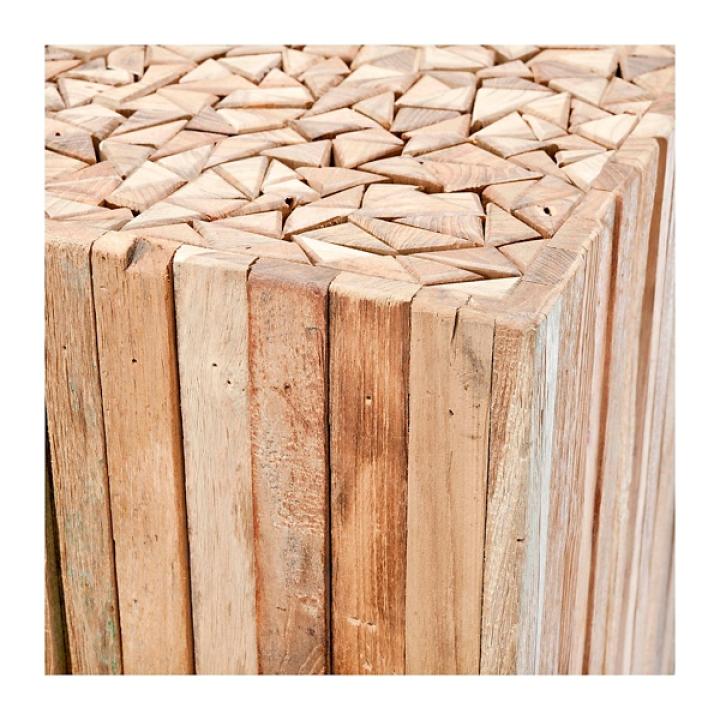 Reclaimed Teak Square Block Accent Table