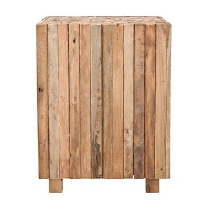 Reclaimed Teak Square Block Accent Table