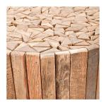 Reclaimed Teak Round Block Accent Table