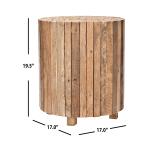 Reclaimed Teak Round Block Accent Table