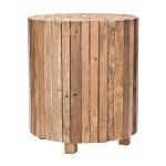 Reclaimed Teak Round Block Accent Table