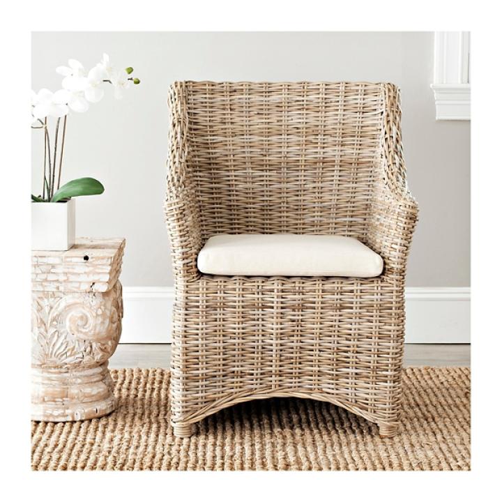 Vienna Woven Rattan and Mango Wood Accent Chair