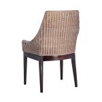 Rattan and Mahogany Accent Chair with Cushion