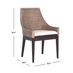 Rattan and Mahogany Accent Chair with Cushion
