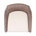 Rattan and Mahogany Accent Chair with Cushion