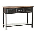Ainsly Distressed Black Oak Top Console Table