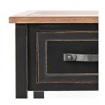 Ainsly Distressed Black Oak Top Console Table