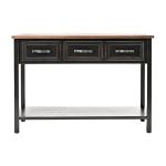 Ainsly Distressed Black Oak Top Console Table
