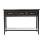 Ainsly Distressed Black Oak Top Console Table